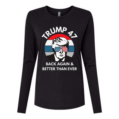 Trump 47 President Womens Cotton Relaxed Long Sleeve T-Shirt