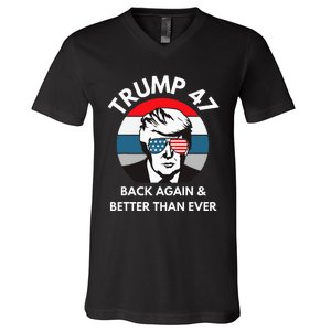 Trump 47 President V-Neck T-Shirt