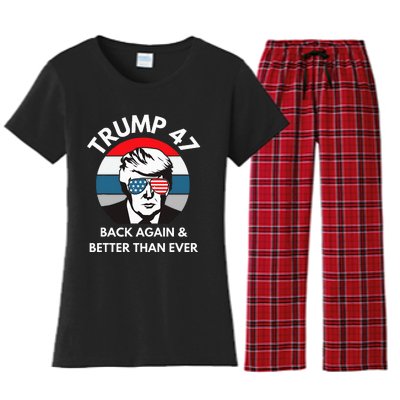 Trump 47 President Women's Flannel Pajama Set