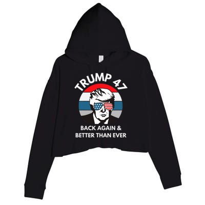 Trump 47 President Crop Fleece Hoodie