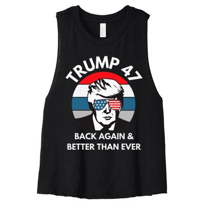 Trump 47 President Women's Racerback Cropped Tank