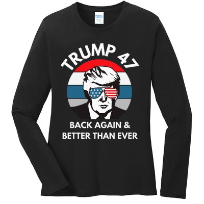 Trump 47 President Ladies Long Sleeve Shirt