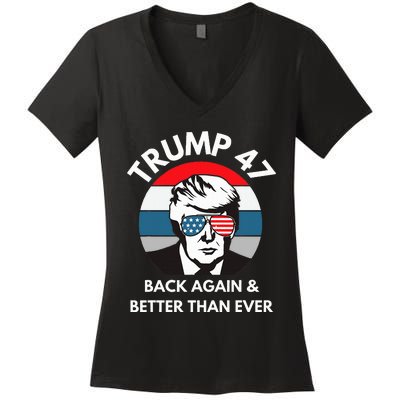 Trump 47 President Women's V-Neck T-Shirt