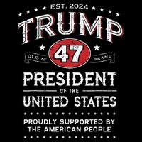 Trump 47th President Vintage Whiskey Label Fun Trump 2024 T-Shirt