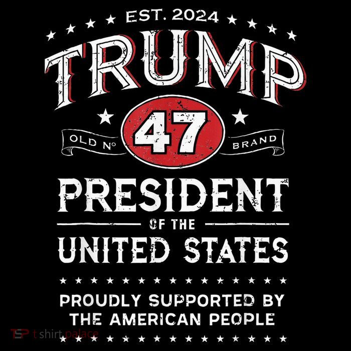 Trump 47th President Vintage Whiskey Label Fun Trump 2024 Tall T-Shirt