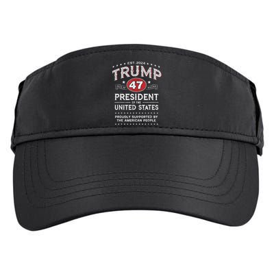Trump 47th President Vintage Whiskey Label Fun Trump 2024 Adult Drive Performance Visor