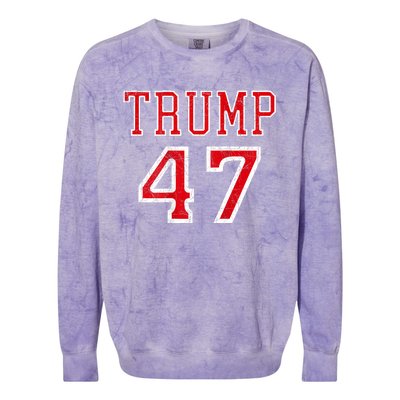 Trump 47 President Team Football Jersey Style 2024 Colorblast Crewneck Sweatshirt