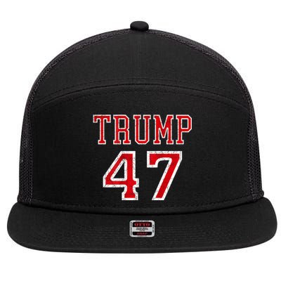 Trump 47 President Team Football Jersey Style 2024 7 Panel Mesh Trucker Snapback Hat