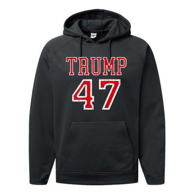 Trump 47 President Team Football Jersey Style 2024 Performance Fleece Hoodie