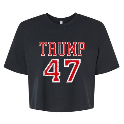 Trump 47 President Team Football Jersey Style 2024 Bella+Canvas Jersey Crop Tee