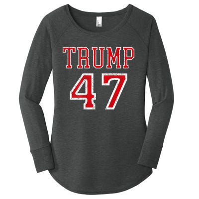 Trump 47 President Team Football Jersey Style 2024 Women's Perfect Tri Tunic Long Sleeve Shirt