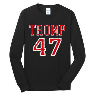 Trump 47 President Team Football Jersey Style 2024 Tall Long Sleeve T-Shirt