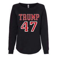 Trump 47 President Team Football Jersey Style 2024 Womens California Wash Sweatshirt