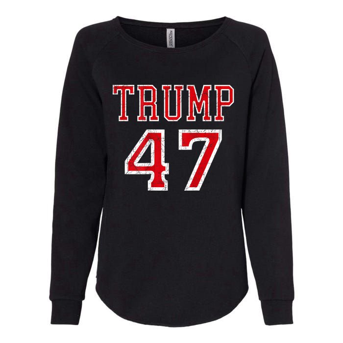 Trump 47 President Team Football Jersey Style 2024 Womens California Wash Sweatshirt