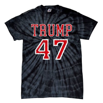 Trump 47 President Team Football Jersey Style 2024 Tie-Dye T-Shirt