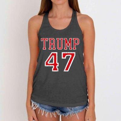 Trump 47 President Team Football Jersey Style 2024 Women's Knotted Racerback Tank