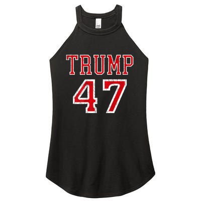 Trump 47 President Team Football Jersey Style 2024 Women’s Perfect Tri Rocker Tank