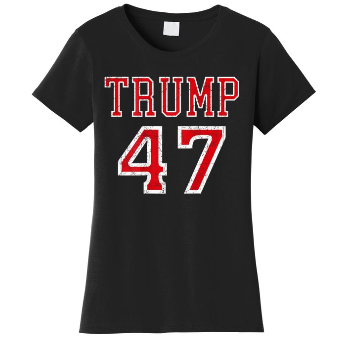 Trump 47 President Team Football Jersey Style 2024 Women's T-Shirt