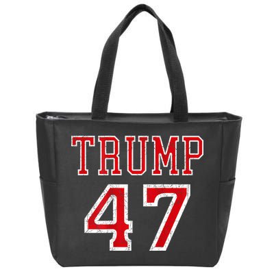 Trump 47 President Team Football Jersey Style 2024 Zip Tote Bag