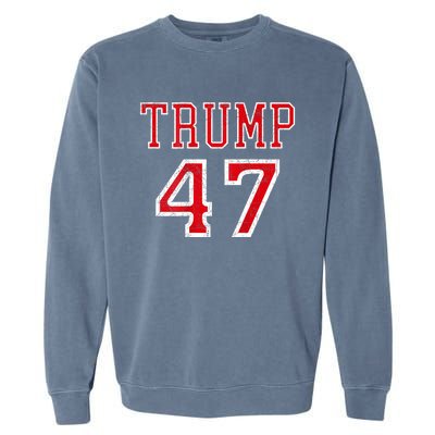 Trump 47 President Team Football Jersey Style 2024 Garment-Dyed Sweatshirt