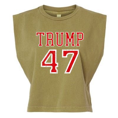 Trump 47 President Team Football Jersey Style 2024 Garment-Dyed Women's Muscle Tee