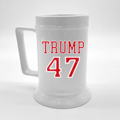 Trump 47 President Team Football Jersey Style 2024 Beer Stein