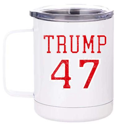 Trump 47 President Team Football Jersey Style 2024 12 oz Stainless Steel Tumbler Cup