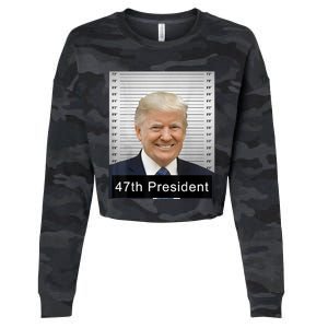 Trump 47th President 2024 Trump Mugshot Cropped Pullover Crew