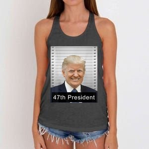 Trump 47th President 2024 Trump Mugshot Women's Knotted Racerback Tank