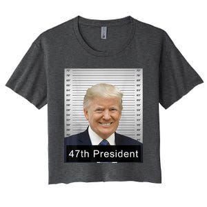 Trump 47th President 2024 Trump Mugshot Women's Crop Top Tee