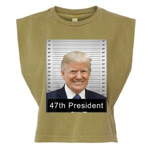 Trump 47th President 2024 Trump Mugshot Garment-Dyed Women's Muscle Tee