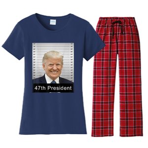 Trump 47th President 2024 Trump Mugshot Women's Flannel Pajama Set