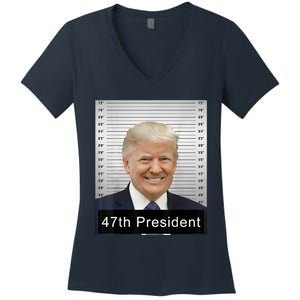 Trump 47th President 2024 Trump Mugshot Women's V-Neck T-Shirt