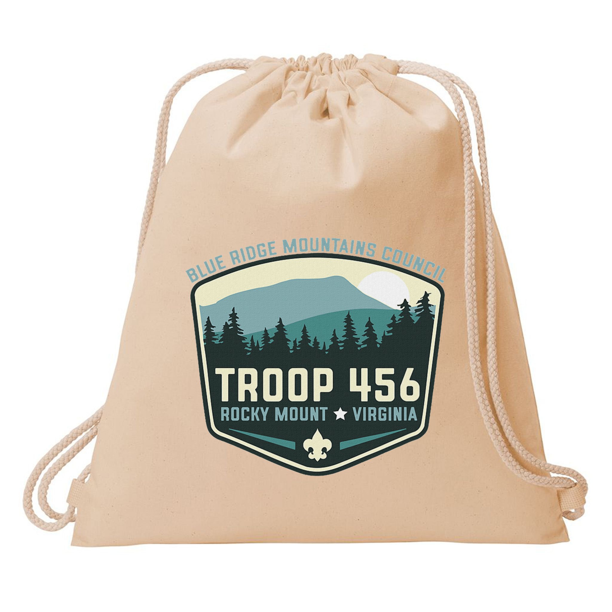 Troop 456 Rocky Mount Logo Class Drawstring Bag