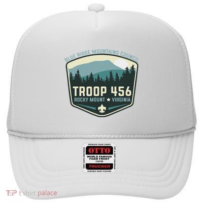 Troop 456 Rocky Mount Logo Class High Crown Mesh Back Trucker Hat
