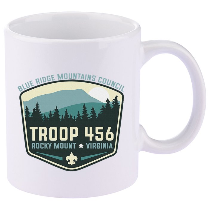 Troop 456 Rocky Mount Logo Class 11oz C Handle Ceramic Mug