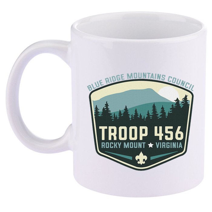 Troop 456 Rocky Mount Logo Class 11oz C Handle Ceramic Mug