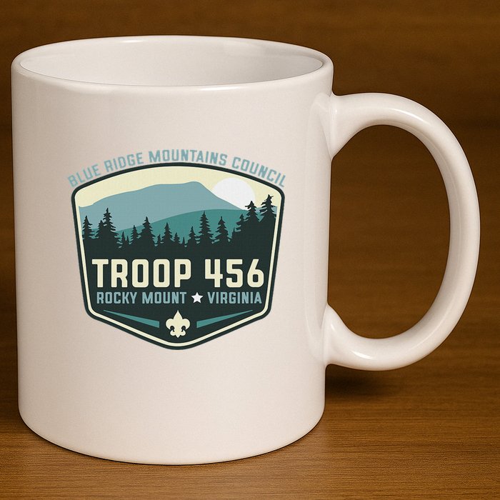 Troop 456 Rocky Mount Logo Class 11oz C Handle Ceramic Mug