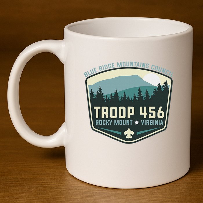 Troop 456 Rocky Mount Logo Class 11oz C Handle Ceramic Mug