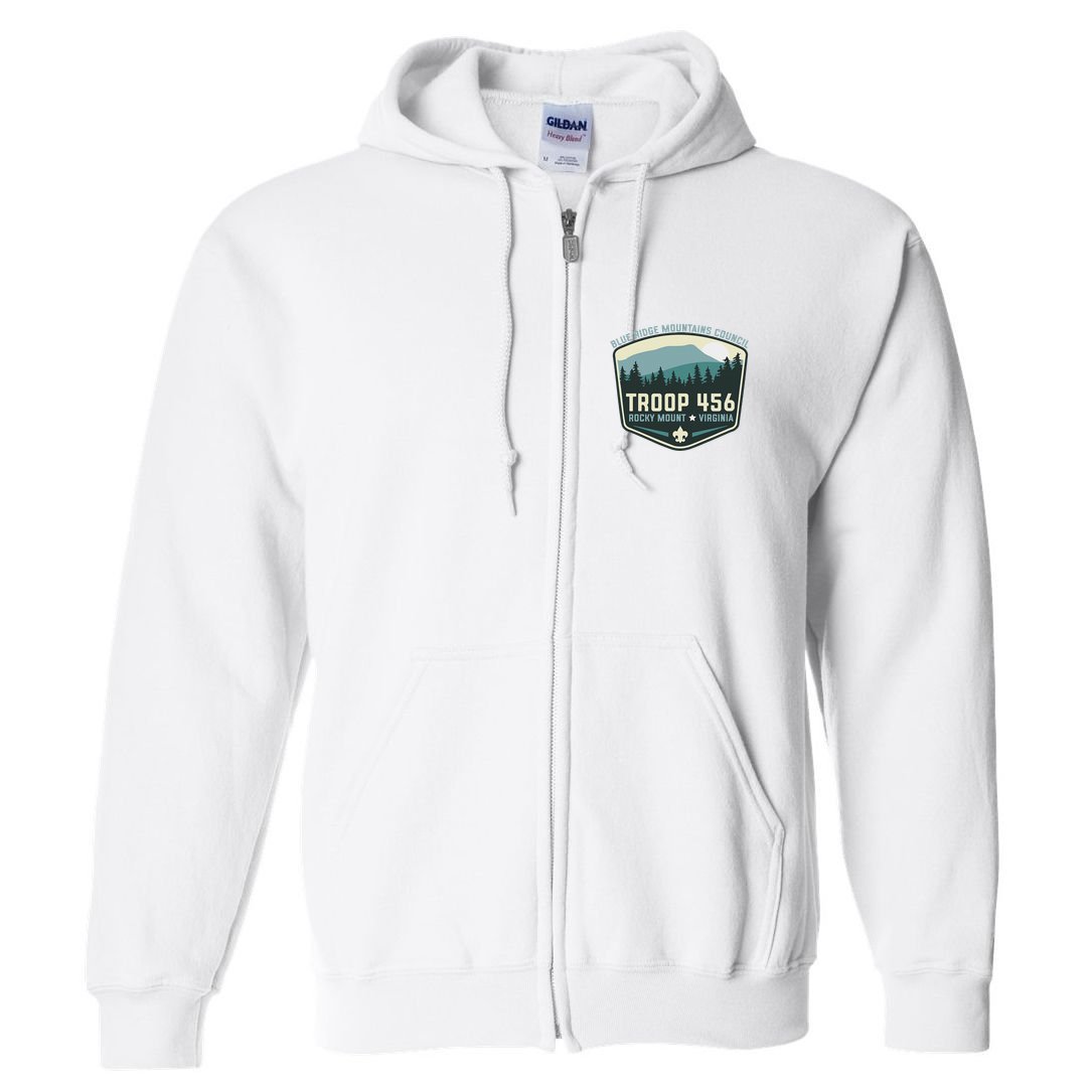 Troop 456 Rocky Mount Logo Class Full Zip Hoodie