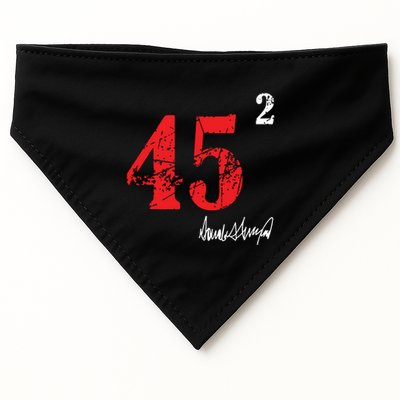 Trump 45 Squared Signature Pro Trump 2 Terms USA-Made Doggie Bandana