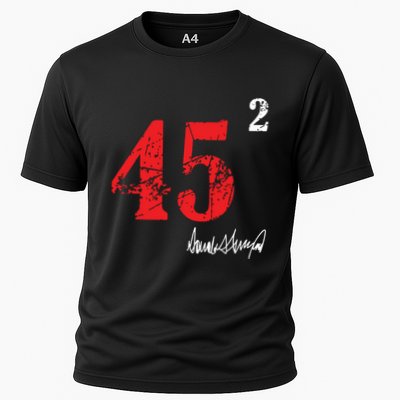 Trump 45 Squared Signature Pro Trump 2 Terms Performance Shirt