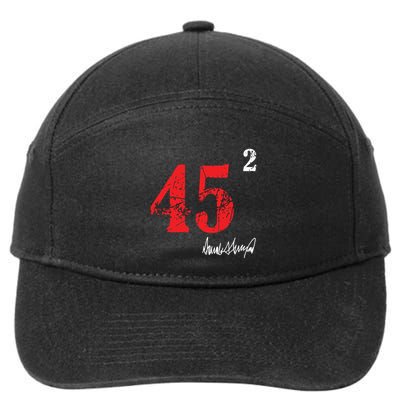 Trump 45 Squared Signature Pro Trump 2 Terms 7-Panel Snapback Hat