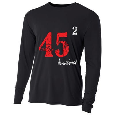 Trump 45 Squared Signature Pro Trump 2 Terms Cooling Performance Long Sleeve Crew