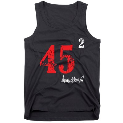 Trump 45 Squared Signature Pro Trump 2 Terms Tank Top