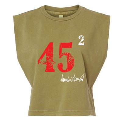 Trump 45 Squared Signature Pro Trump 2 Terms Garment-Dyed Women's Muscle Tee