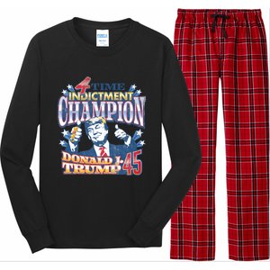 Trump 4 Time Indictment Champion Champ Not Guilty 2024 Long Sleeve Pajama Set