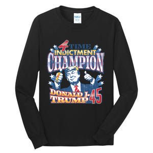 Trump 4 Time Indictment Champion Champ Not Guilty 2024 Tall Long Sleeve T-Shirt