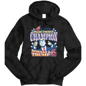 Trump 4 Time Indictment Champion Champ Not Guilty 2024 Tie Dye Hoodie