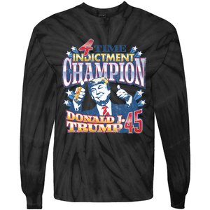 Trump 4 Time Indictment Champion Champ Not Guilty 2024 Tie-Dye Long Sleeve Shirt